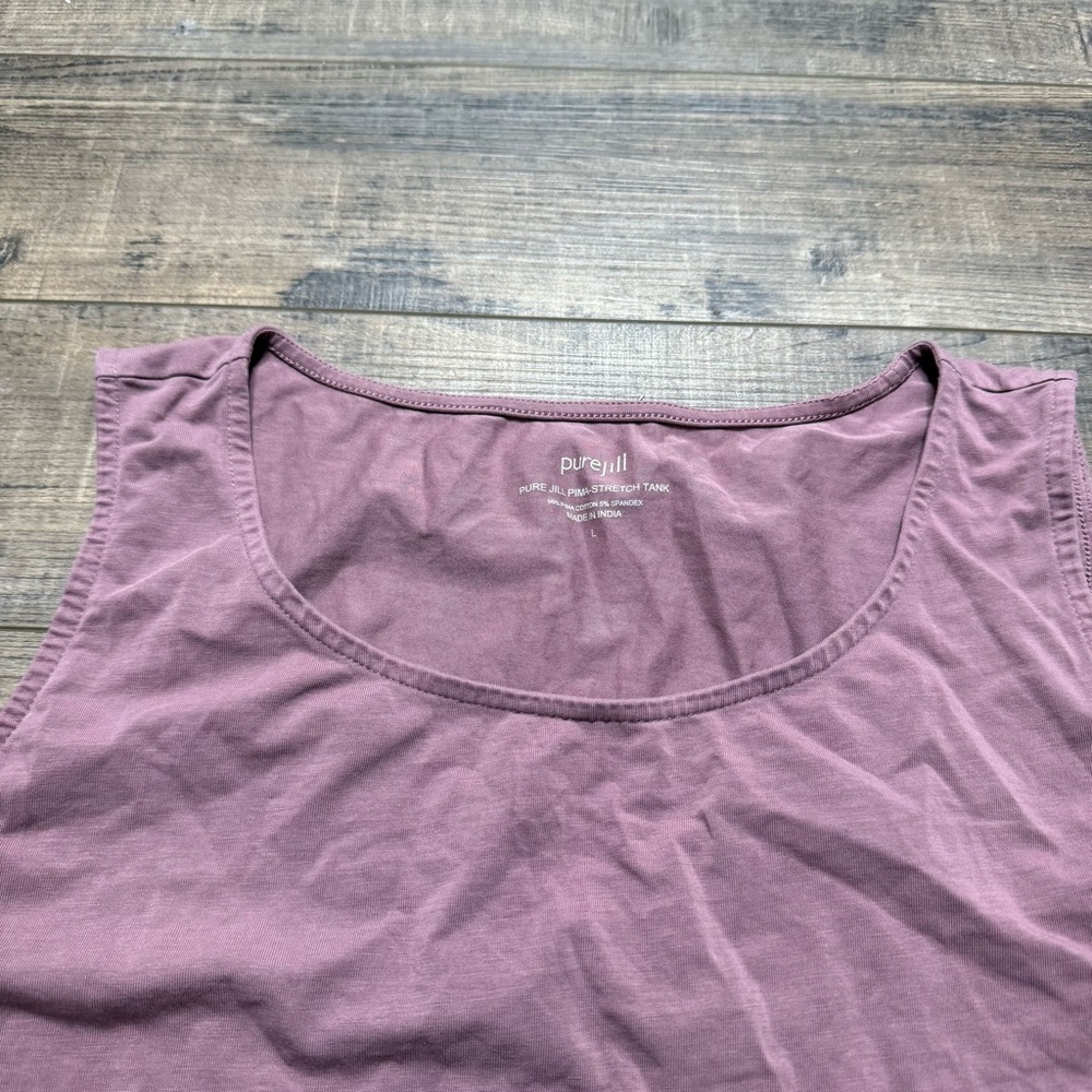 PureJill J. Jill Pima Stretch Tank Women's Mauve Sleeveless Tank Top - Picture 2 of 8